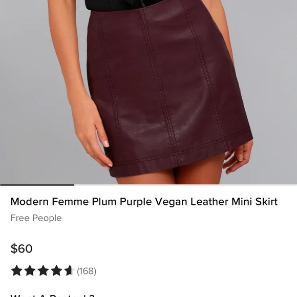 Free People Modern Femme Plum Purple Vegan Leather Mini Skirt - Picture 6 of 6